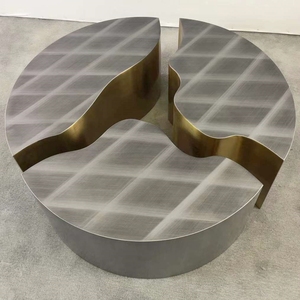 Js T133 cao cấp hiện đại công nghệ cao kim loại đồ nội thất Modular Bàn cà phê vàng mix Antique Brass trung tâm bảng cho biệt thự - Product Image 2