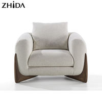 Canapé simple en tissu cachemire avec base en bois massif, style moderne et luxueux, ensemble de canapés trois places en velours pour salon, vente en gros