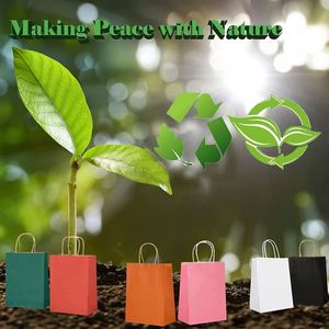 Bolsas de Regalo de Papel Kraft con Asa para Boutiques, Tiendas Minoristas, Bolsas de Compras, Bolsas de Regalo para Navidad, Cumpleaños, Bodas, Bolsas de Papel para el Hogar - Product Image 6