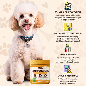 Dogana longevità cane mastica-Anti-invecchiamento Pet integratore di assistenza sanitaria con NMN & resveratrolo vitamine integratore per gatti OEM - Product Image 5