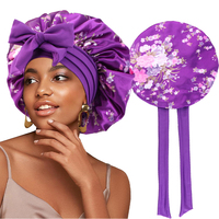 Bonet Rambut Satin Ekstra Besar Model Terbaru Dengan Ikat Pinggang Dan Tali, Bonet Tidur Sutra, Topi Tidur Satin