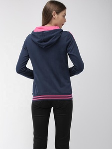 New Style <b>Women's</b> Navy <b>Blue</b> Hooded Sweatshirt zipper Warm Long Sleeve With Pockets Hooded <b>for</b> winter season by EVERGLOW - Product Image 2