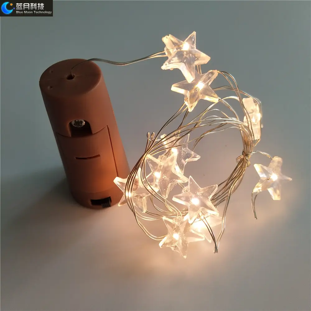 Fairy Lights Waterproof Battery Operated Cork Star Shape String Lights for Jar Party Wedding Christmas Festival Bar Decoration