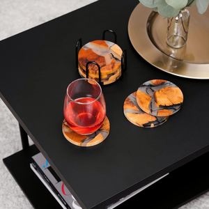 Custom Shape Acacia Blank Wooden <b>Coasters</b> <b>Drink</b> Bamboo <b>Coaster</b> Set Modern Natural Color <b>for</b> Coffee Table Glasses Tabletop Home - Product Image 5
