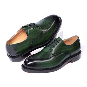 Mocassins élégants en cuir véritable pour hommes, souples, à lacets, bout carré, semelle en caoutchouc antidérapante - Product Image 6