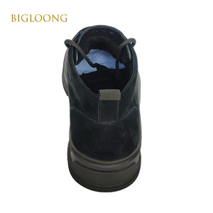 Bottes <span class=keywords><strong>Chelsea</strong></span> montantes pour hommes, style rétro western classique, en <span class=keywords><strong>nubuck</strong></span> noir de luxe, avec doublure en fourrure véritable, chaudes et confortables au quotidien - Product Image 4