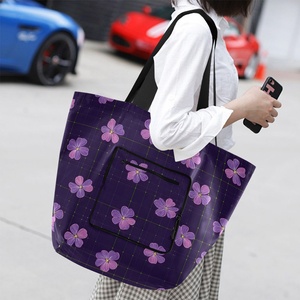 Reusable Polyester Boutique Market Custom Design Eco-friendly <b>Foldable</b> Shopping Tote <b>Bag</b> Flower Grocery Shoulder Shopping <b>Bags</b> - Product Image 6