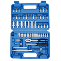 Jeu de douilles professionnel en acier au carbone 53 pièces, kit d'outils à cliquet 1/4 pouce avec étui souple pour réparation automobile, bricolage domestique, OEM disponible