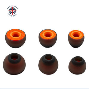 Adaptateur d'écouteurs orange en silicone écologique à mémoire de forme, réduction du bruit, rebond lent, universel - Product Image 1