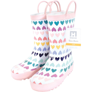Bottes de pluie personnalisées pour enfants, bottes en caoutchouc imperméables pour tout-petits avec poignées de traction, fabricant OEM - Product Image 3