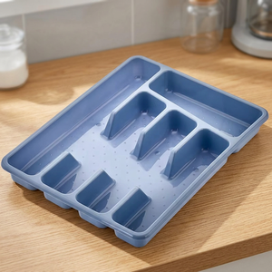 CATEEM MRD400 Eco-Friendly Blue Indoor Small Plastic Multifunction Chopsticks/Spoon <b>Cutlery</b> Organizer <b>Storage</b> Rack Precision - Product Image 2