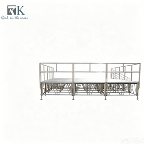 เวทีอลูมิเนียมสำเร็จรูปพร้อมราวกั้นสำหรับงานกลางแจ้ง เวทีคอนเสิร์ต - Product Image 1