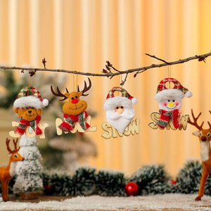 Nuevo colgante de madera con letras y figuras para decoración de árbol de Navidad, adorno navideño. - Product Image 1