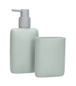 Fabriqué en Italie BRANDANI Porte-brosse à dents en polyrésine en deux parties et distributeur de savon liquide pour la salle de bain - Product Image 2