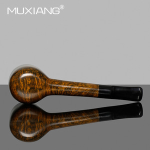 Muxiang Long Leg Billiard Briar Wood Pipe 3mm Channel Flat Insert Design Tobacco Smoking Pipe - Product Image 4