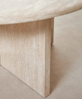 Table basse en travertin style Wabi Sabi, plateau et pieds en MDF et travertin pour salon, hôtel, café, décoration intérieure