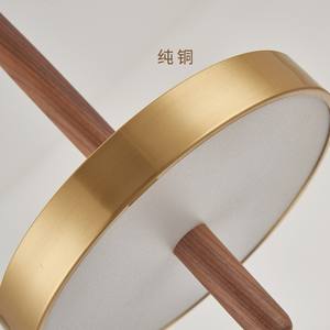 Lampe suspendue en bois de noyer noir minimaliste nordique, petite lampe de table pour salle à manger, maison d'hôtes, café, bar, lustre en bois - Product Image 4