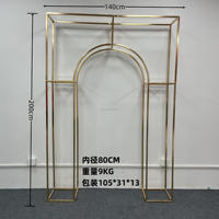 Arche de Mariage en Métal, Cadre Circulaire Doré pour Fleurs, Accessoires de Scène, Décoration de Fond et de Guirlande, Arche Ronde et Carrée pour Mariage