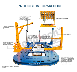 Máquina de Enderezado de Chasis Automática de 5 Torres con Empujador, Plataforma de Banco para Reparación de Carrocerías de Camionetas, de Acero al Manganeso - Product Image 6