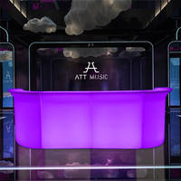 Comptoir de bar LED portable moderne en plastique, mobilier LED pour la maison, mobilier de bar lumineux pour l'extérieur, mobilier de bar pour salon, boîte de nuit