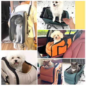 Taşınabilir Ayarlanabilir Katlanabilir Orta Konsol Köpek Araba Koltuğu, Küçük Köpekler ve Kediler için Çıkarılabilir Güvenlik Koltuğu Baskılı Desenli Seyahat Çantası ile - Product Image 3