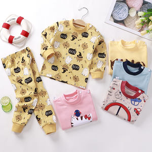 Venta Directa de Fábrica Primavera Otoño, Conjunto de Pijamas para Niños 100% Algodón Estampado Multicolor a Precio Económico - Product Image 1