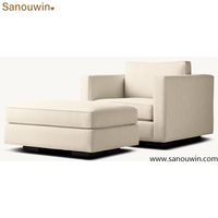 Ensemble de canapés modulaires sectionnels modernes en tissu rembourré pour salon avec fauteuil et ottoman