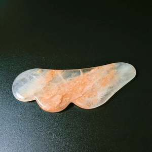 HY Natural Citrino Peine en forma de <span class=keywords><strong>cuarzo</strong></span> amarillo Gua Sha Guasha Jade <span class=keywords><strong>Rodillo</strong></span> y herramienta de masaje - Product Image 4