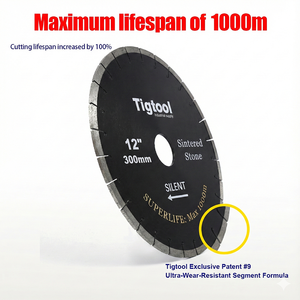 <span class=keywords><strong>Superlife</strong></span> Max 1000m Coupe sans copeaux 45 °   Lame de scie silencieuse en pierre frittée Tigtool 12''/300mm pour coupe d'angle - Product Image 3