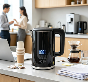 Hervidor Eléctrico con Control Digital de Temperatura, 1.8L/2.0L, Doble Pared, Antiescaldaduras, Tapa de Plástico con Apertura Automática, Base Inalámbrica Giratoria 360 Grados - Product Image 5