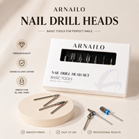Ensemble de 7 fraises à ongles en carbure de tungstène 3/32 à marque privée, haute efficacité, pour salon professionnel