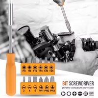 Estuche rígido compacto pequeño amarillo de 24 piezas Kit de herramientas manuales básicas para reparación del hogar Acero al carbono. Alicates de Llaves hexagonales para manitas domésticas