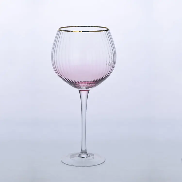 수제 독창성 와인 잔 고급스러운 긴 줄기 와인 잔 고급 웨딩 핑크 와인 잔