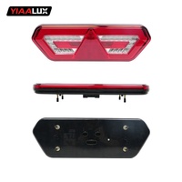 Feu arrière LED hexagonal pour remorque, feu stop, clignotant, marche arrière, lentille rouge pour semi-remorque, remorque de fret, camion benne