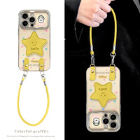 Coque de protection en TPU magnétique pour grandes fenêtres, avec motif étoile colorée suspendue et dessin animé mignon, pour iPhone 17, 16, 15
