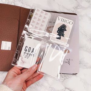 Custom clear A5 mezza lettera junior 8 disco in plastica pvc <span class=keywords><strong>morbido</strong></span> vinile 4 tascabile inserto porta carte di credito per planner - Product Image 3