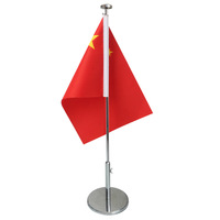 Mât de drapeau de table de bureau national décoratif en polyester à impression personnalisée avec support de mât de drapeau de bureau en acier inoxydable à base de métal