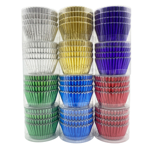 (100 hộp/thùng carton) kim loại lá cupcake trường hợp Baking cup cấp thực phẩm giấy <span class=keywords><strong>Muffin</strong></span> trường hợp khay chủ - Product Image 1