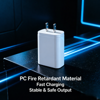 Cargador Rápido Universal de 65W Tipo-C USB-C PD3.0 con Enchufe Intercambiable Resistente al Fuego y Salida de 5V/3A para Teléfono Móvil/Tableta/Portátil