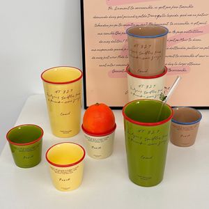 Креативная симпатичная Простая прямая чашка, красочная Красивая кофейная молочная керамическая кружка, чашка - Product Image 5