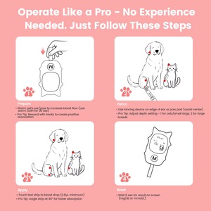 도매 휴대용 반려동물 혈당 측정기 사용이 간편하고 안전하며 신뢰할 수 있는 재사용 가능 고양이 개 당뇨병 테스트 스트립 포함 - Product Image 2