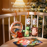 Ensemble de jouets sensoriels apaisants pour bébés Tumama, jouet en peluche adapté aux bébés, livre en tissu miroir, dinosaure, hochet suspendu, jouets pour bébés, mobile