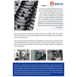 Dongfeng HOWO ชิ้นส่วนรถบรรทุกส่วนประกอบการส่งผ่านที่สดใหม่รวมถึงแหวนซิงโครไนซ์และซิงโครไนซ์ในสต็อก! - Product Image 2