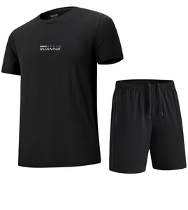 Conjunto Deportivo de Secado Rápido para <span class=keywords><strong>Hombre</strong></span>: Camiseta de Manga Corta y Pantalones Cortos para Entrenamiento Físico - Product Image 1