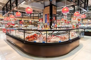 Exhibidor Refrigerado <span class=keywords><strong>de</strong></span> <span class=keywords><strong>Vidrio</strong></span> para Carnes y Charcutería, <span class=keywords><strong>de</strong></span> <span class=keywords><strong>2</strong></span> <span class=keywords><strong>Metros</strong></span>, con Enfriamiento por Aire, para Supermercados, Gran Venta - Product Image 5