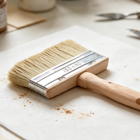 Pinceaux de peinture industrielle DIY personnalisables à poils mélangés, manche ergonomique en bois, poignée queue de rat, fabricant direct OEM
