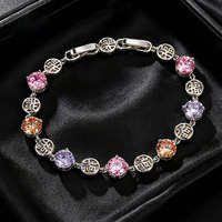 Bracelet élégant en cristal argenté de haute qualité, bijoux de mode pour femmes, design charmant, à porter tous les jours, cadeau