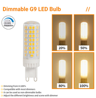 Bombilla LED G9 de 6W y 850LM, Regulable, Material Cerámico+PC, 220-240V, 2700-6500K, 2835SMD, Luz LED Tipo Maíz, Reemplazo de Lámpara Halógena