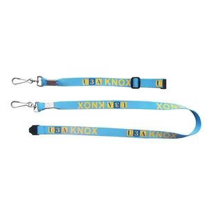 Promotional Custom Woven Lanyard Polyester Jacquard Neck Lanyard With Eagle Mouth Hook