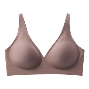 Soutien-gorge sans couture pour femme, grande taille, décolleté plongeant, pour forte poitrine, avec remontée latérale, bretelles ajustables, sans armatures, couleur unie, modèle d'exportation - Product Image 5
